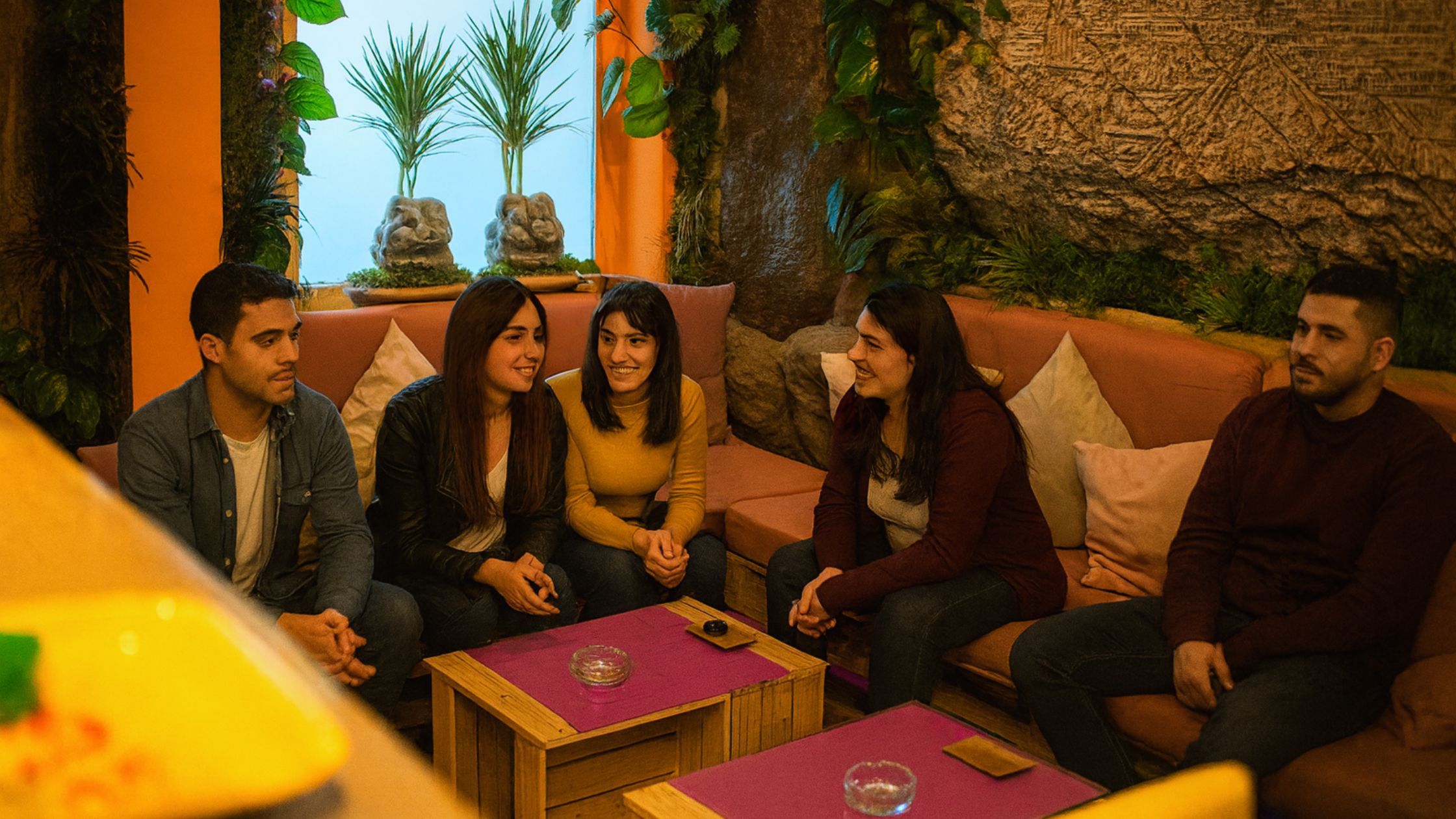 tourist visiting cannabis club near atocha madrid train station 